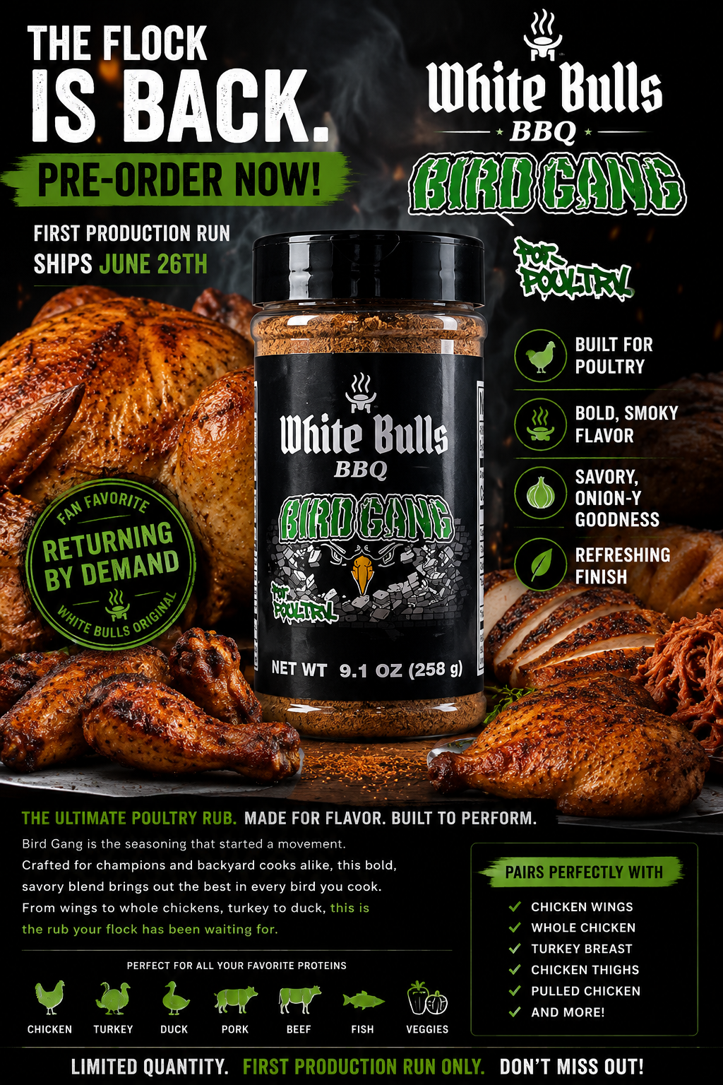 Bird Gang™ Poultry Rub | Limited Return Pre-Order