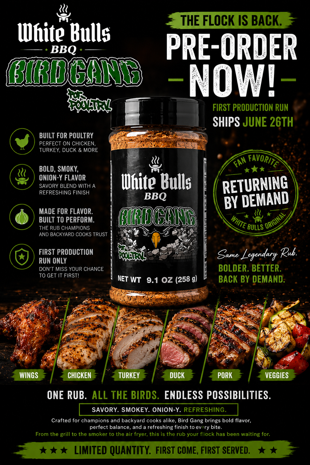 Bird Gang™ Poultry Rub | Limited Return Pre-Order