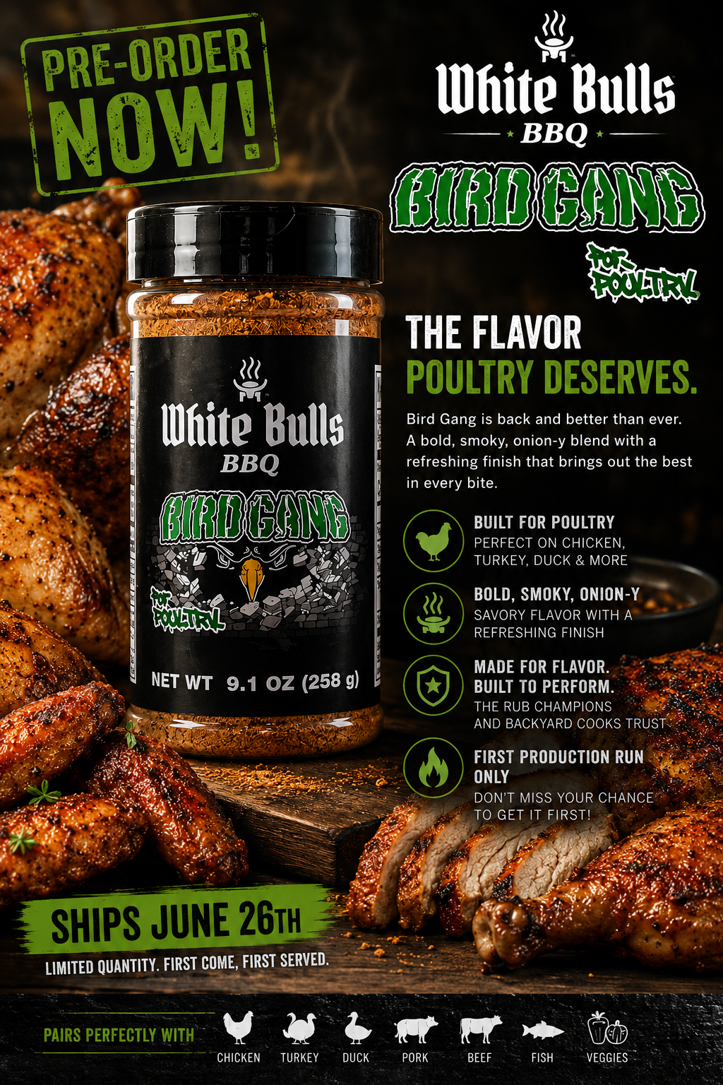 Bird Gang™ Poultry Rub | Limited Return Pre-Order